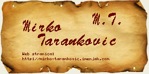 Mirko Taranković vizit kartica